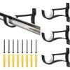 READCLY 4 PCS Support Tringle Rideaux En Alliage D'Aluminium 11 * 8 Support De Poteau De Rideau Antirouille Draperie Tringle Supports Avec Vis Et Tube D'Expansion Pour Salon Bureau Etudier Chambre
