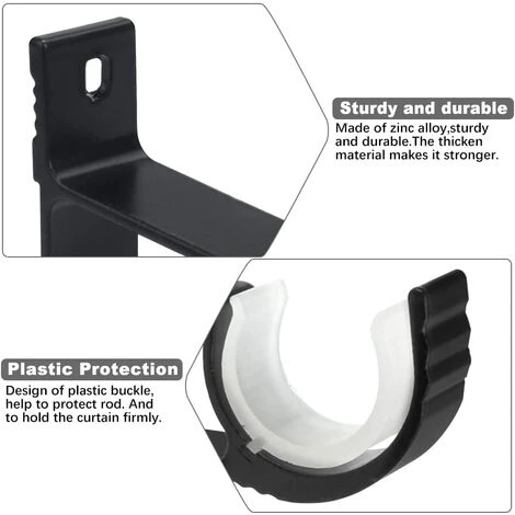 READCLY 4 PCS Support Tringle Rideaux En Alliage D'Aluminium 11 * 8 Support De Poteau De Rideau Antirouille Draperie Tringle Supports Avec Vis Et Tube D'Expansion Pour Salon Bureau Etudier Chambre 2 READCLY 4 PCS Support Tringle Rideaux En Alliage D'Aluminium 11 * 8 Support De Poteau De Rideau Antirouille Draperie Tringle Supports Avec Vis Et Tube D'Expansion Pour Salon Bureau Etudier Chambre – Image 2