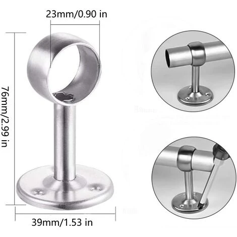 DKSFJKL 2 Pièces Support De Tringle à Rideau, Acier Inoxydable Support Tringle Penderie, 22mm De Diamètre, Pour Rideau De Douche, Penderie, Tringle à Levier, Support De Tuyau, Douille (76mm De Hauteur) 2 DKSFJKL 2 Pièces Support De Tringle à Rideau, Acier Inoxydable Support Tringle Penderie, 22mm De Diamètre, Pour Rideau De Douche, Penderie, Tringle à Levier, Support De Tuyau, Douille (76mm De Hauteur) – Image 2