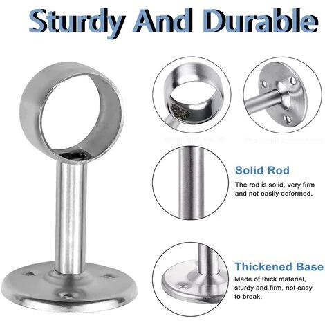 DKSFJKL 2 Pièces Support De Tringle à Rideau, Acier Inoxydable Support Tringle Penderie, 22mm De Diamètre, Pour Rideau De Douche, Penderie, Tringle à Levier, Support De Tuyau, Douille (76mm De Hauteur) 3 DKSFJKL 2 Pièces Support De Tringle à Rideau, Acier Inoxydable Support Tringle Penderie, 22mm De Diamètre, Pour Rideau De Douche, Penderie, Tringle à Levier, Support De Tuyau, Douille (76mm De Hauteur) – Image 3