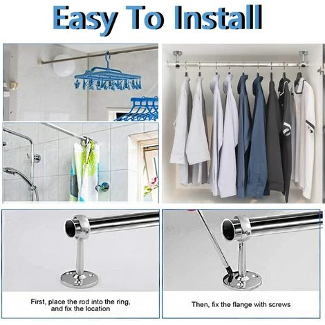 DKSFJKL 2 Pièces Support De Tringle à Rideau, Acier Inoxydable Support Tringle Penderie, 22mm De Diamètre, Pour Rideau De Douche, Penderie, Tringle à Levier, Support De Tuyau, Douille (76mm De Hauteur) 4 DKSFJKL 2 Pièces Support De Tringle à Rideau, Acier Inoxydable Support Tringle Penderie, 22mm De Diamètre, Pour Rideau De Douche, Penderie, Tringle à Levier, Support De Tuyau, Douille (76mm De Hauteur) – Image 4