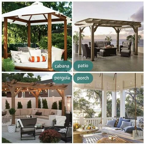 WINBO Rideau D'extérieur Pour Terrasse - 2 Panneaux Imperméables à Languette, Blanc, 132 X 241 Cm 5 WINBO Rideau D'extérieur Pour Terrasse - 2 Panneaux Imperméables à Languette, Blanc, 132 X 241 Cm – Image 5