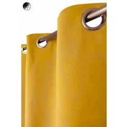 RIDEAUDISCOUNT Rideau Occultant 140 X 240 Cm à Œillet Uni Jaune - Jaune