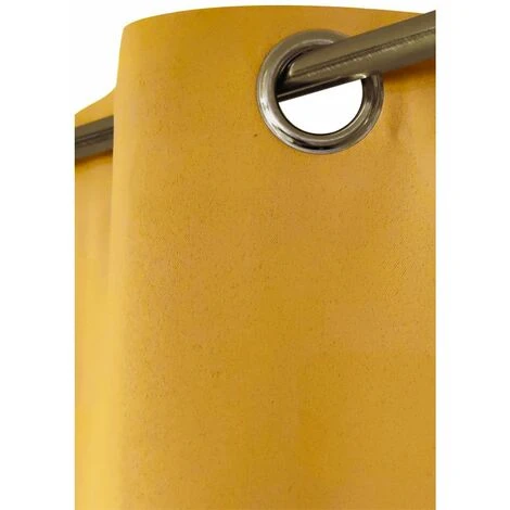 RIDEAUDISCOUNT Rideau Occultant 140 X 240 Cm à Œillet Uni Jaune - Jaune 3 RIDEAUDISCOUNT Rideau Occultant 140 X 240 Cm à Œillet Uni Jaune - Jaune – Image 3