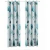 LITZEE Rideau Rideau Occultant Feuille De Bananier De Foret Tropicale Tropicale Bleue Perforee 100 * 250CM Type A