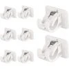 DECKON 8 Pièces Fixations Sans Perçage Tige, Support Tringle à Rideau Auto Adhésif, Supports Crochet Draperie, Support Fixation Tringle à Rideaux Avec Boucle Ressort Pour Maison, Salle Bain, Hôtel, Plastique