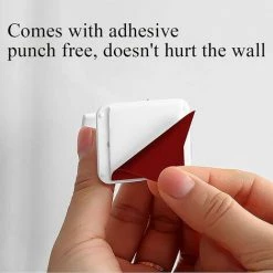 DECKON 8 Pièces Fixations Sans Perçage Tige, Support Tringle à Rideau Auto Adhésif, Supports Crochet Draperie, Support Fixation Tringle à Rideaux Avec Boucle Ressort Pour Maison, Salle Bain, Hôtel, Plastique -Rideau et tringle Soldes 2024 60483808 3