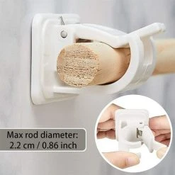 DECKON 8 Pièces Fixations Sans Perçage Tige, Support Tringle à Rideau Auto Adhésif, Supports Crochet Draperie, Support Fixation Tringle à Rideaux Avec Boucle Ressort Pour Maison, Salle Bain, Hôtel, Plastique -Rideau et tringle Soldes 2024 60483808 4