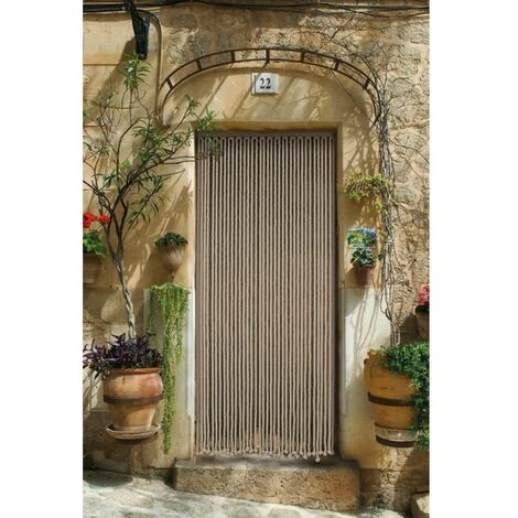 MOREL - Rideau De Porte En Corde De Coton Tressé Écru 90 X 200 Cm 2 MOREL - Rideau De Porte En Corde De Coton Tressé Écru 90 X 200 Cm – Image 2