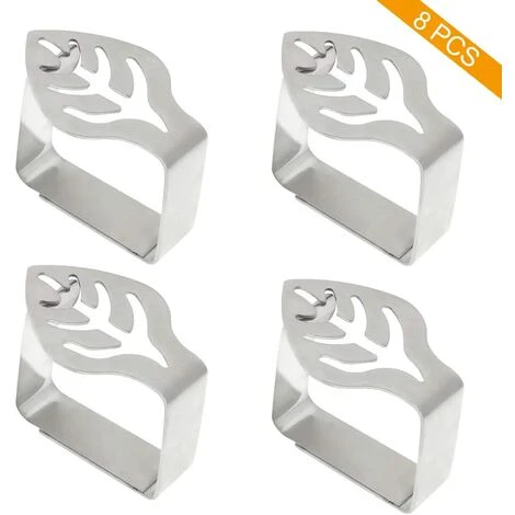 ZOLGINAH Lot De 8 Pinces Pour Nappe Décoratives En Acier Inoxydable épais - Pour Pique-nique, Barbecue, Mariage, Fête - Argenté – Feuille 1 ZOLGINAH Lot De 8 Pinces Pour Nappe Décoratives En Acier Inoxydable épais - Pour Pique-nique, Barbecue, Mariage, Fête - Argenté – Feuille