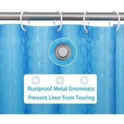 BAICCCF Rideau De Douche 180x180CM , Doublure De Rideau De Douche Imperméable En EVA épais Avec 3 Aimants De Fond Robustes, Doublure De Douche Pour Cabine De Douche, Baignoires, 12 Crochets -Rideau et tringle Soldes 2024 61195230 5