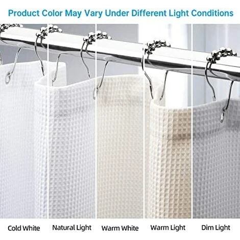 BAICCCF Rideau De Douche Gaufré 100*180cm, Rideaux De Douche En Tissu Résistant Avec Tissage Gaufré Rideaux De Douche De Salle De Bain De Qualité Hôtelière 3 BAICCCF Rideau De Douche Gaufré 100*180cm, Rideaux De Douche En Tissu Résistant Avec Tissage Gaufré Rideaux De Douche De Salle De Bain De Qualité Hôtelière – Image 3
