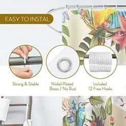 BAICCCF Ensemble De Rideaux De Douche 180 X 200 Cm Avec 12 Crochets - Rideaux De Douche En Tissu Polyester Imperméable Pour Décorations De Salle De Bain à La Maison Modernes,lavables En Machine -Rideau et tringle Soldes 2024 61196432 4