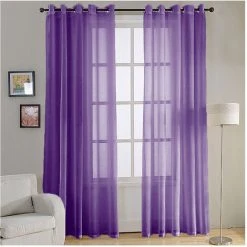 2 Rideau Translucide Pour Windows Lilas 150x260 Cm - Acomoda Textil.