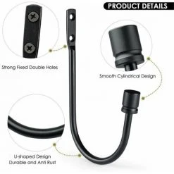 Deckon 2 Pièces De Retenue De Rideau En Métal, Embrasses De Draperie Décoratives Fixées Au Mur Avec Vis, Retenues De Traitement De Fenêtre Robustes Pour La Décoration Intérieure, Noir -Rideau et tringle Soldes 2024 63570729 4