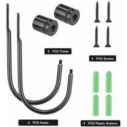 Deckon 2 Pièces De Retenue De Rideau En Métal, Embrasses De Draperie Décoratives Fixées Au Mur Avec Vis, Retenues De Traitement De Fenêtre Robustes Pour La Décoration Intérieure, Noir -Rideau et tringle Soldes 2024 63570729 5