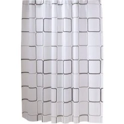 SLI-RES Rideau De Douche Anti-moisissure, Rideau De Douche Tissu Polyester Imperméable Antibacterien Lavable En Machine, Rideaux Salle De Bain Semi-Transparent , 180*200CM (Blanc)，Lilaris