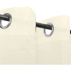 Hengda Voilage à Oeillets Grande Hauteur Effet Lin Uni Crémeux 140 X 225 Cm - Crémeux