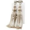 PERLE RARE 1 Paire D'embrasses De Rideaux En Corde Fait à La Main Avec Pompons Pour Rideaux De Fenêtre Drapé Corde Pour Décoration De Maison Ou De Bureau,Beige