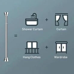 LIFCAUSAL Tringle à Rideau à Tension à Ressort Antidérapante Tringle à Rideau Extensible Pas De Perçage Pas De Rouille Poteau De Suspension Pour Placard De Salle De Bain Pour Fenêtre Ou Douche Salle De Bain (20 à 32 Pouces Noir) -Rideau et tringle Soldes 2024 64472741 5