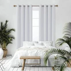 OUSUDELA Paire De Rideaux Occultant Blanc Cassé 132*274cm -Rideau et tringle Soldes 2024 64498583 4