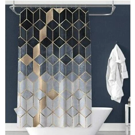 KAEJYIUT Rideau De Douche Marbre,Blanc Rideau De Douche Textile Pour Hôtel/Spa/Ferme,Standard Size Rideau De Douche Imperméable Et Lavable 2 KAEJYIUT Rideau De Douche Marbre,Blanc Rideau De Douche Textile Pour Hôtel/Spa/Ferme,Standard Size Rideau De Douche Imperméable Et Lavable – Image 2