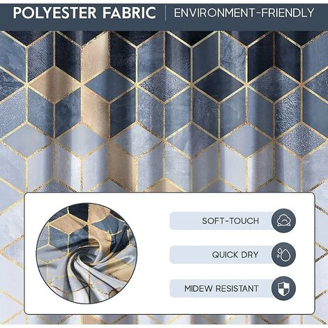 KAEJYIUT Rideau De Douche Marbre,Blanc Rideau De Douche Textile Pour Hôtel/Spa/Ferme,Standard Size Rideau De Douche Imperméable Et Lavable 3 KAEJYIUT Rideau De Douche Marbre,Blanc Rideau De Douche Textile Pour Hôtel/Spa/Ferme,Standard Size Rideau De Douche Imperméable Et Lavable – Image 3