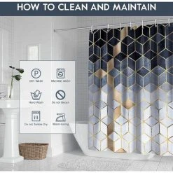 KAEJYIUT Rideau De Douche Marbre,Blanc Rideau De Douche Textile Pour Hôtel/Spa/Ferme,Standard Size Rideau De Douche Imperméable Et Lavable 9 KAEJYIUT Rideau De Douche Marbre,Blanc Rideau De Douche Textile Pour Hôtel/Spa/Ferme,Standard Size Rideau De Douche Imperméable Et Lavable -Rideau et tringle Soldes 2024 64703888 5