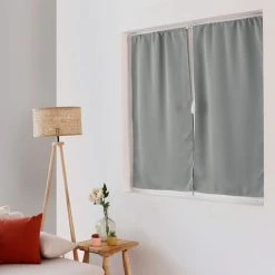 HOMEMAISON Vitrage Uni Et Occultant Gris Clair 60 X 120 Cm - Gris Clair