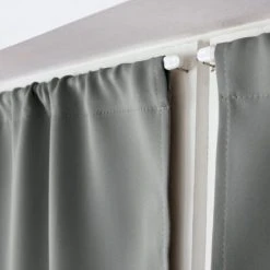 HOMEMAISON Vitrage Uni Et Occultant Gris Clair 60 X 120 Cm - Gris Clair -Rideau et tringle Soldes 2024 65038900 3