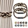 BAICCCF Embrasse De Rideau 2pcs Attaches De Rideaux Magnétiques Pinces à Rideaux - Café Foncé + Beige