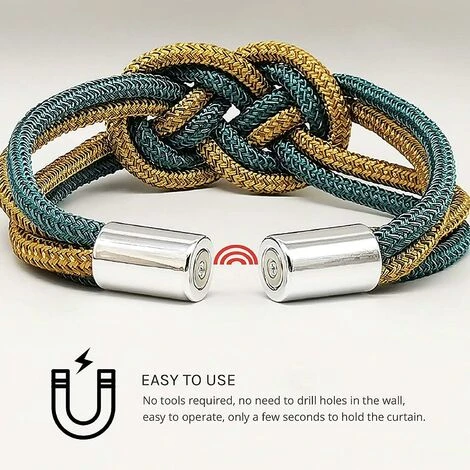 BAICCCF Embrasse De Rideau 2pcs Attaches De Rideaux Magnétiques Pinces à Rideaux - Café Foncé + Beige 3 BAICCCF Embrasse De Rideau 2pcs Attaches De Rideaux Magnétiques Pinces à Rideaux - Café Foncé + Beige – Image 3