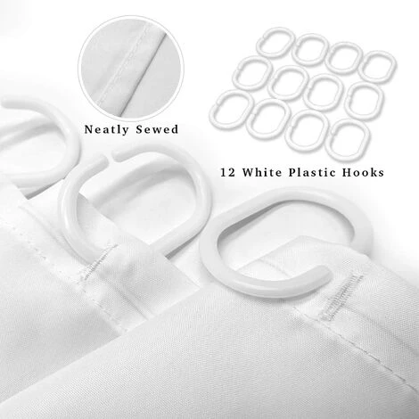 BF Ensemble De Rideaux De Douche En Eucalyptus Vert Avec Des Feuilles D'aquarelle Botaniques Et Un Décor De Salle De Bain Floral Sur Le Dessus Avec Des Crochets 5 BF Ensemble De Rideaux De Douche En Eucalyptus Vert Avec Des Feuilles D'aquarelle Botaniques Et Un Décor De Salle De Bain Floral Sur Le Dessus Avec Des Crochets – Image 5