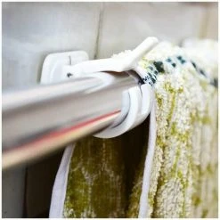 L'FLANEUR Lot De 8 Crochets Support De Tringle à Rideau Auto-AdhéSif, Pas De Supports De Crochet De Draperie De Forage, Support De Tige De Fixation, Pour Serviettes, Rideaux, Manteaux ANEUR -Rideau et tringle Soldes 2024 65363410 5