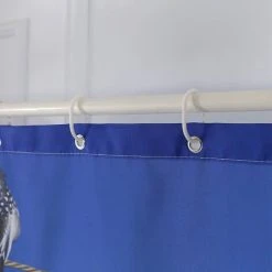YIDOMDE Rideau De Douche Résistant à Moisissure Imperméable Avec Des Crochets, Tissu Polyester Lavables, Rideaux De Douche Pour Salle De Bains Facile à Nettoyer, Imprimé Chat Et Oiseau 180x180cm -Rideau et tringle Soldes 2024 65745899 5