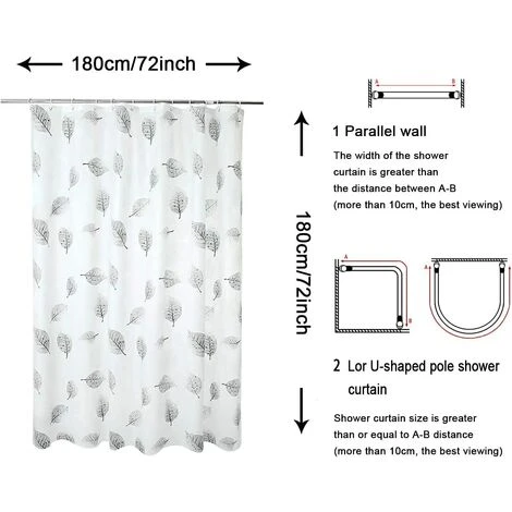 YIDOMDE Rideau De Salle De Bain, 180 X 180 Cm, Rideau De Douche/baignoire Avec Crochets, Rideau Imperméable/antimois/antibactérien, Rideau Lavable En Machine, Rideau De Douche Imperméable 4 YIDOMDE Rideau De Salle De Bain, 180 X 180 Cm, Rideau De Douche/baignoire Avec Crochets, Rideau Imperméable/antimois/antibactérien, Rideau Lavable En Machine, Rideau De Douche Imperméable – Image 4