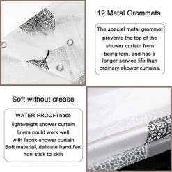 YIDOMDE Rideau De Salle De Bain, 180 X 180 Cm, Rideau De Douche/baignoire Avec Crochets, Rideau Imperméable/antimois/antibactérien, Rideau Lavable En Machine, Rideau De Douche Imperméable 9 YIDOMDE Rideau De Salle De Bain, 180 X 180 Cm, Rideau De Douche/baignoire Avec Crochets, Rideau Imperméable/antimois/antibactérien, Rideau Lavable En Machine, Rideau De Douche Imperméable -Rideau et tringle Soldes 2024 65745903 5