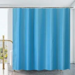 YIDOMDE Extra Length Rideau De Douche Hauteur 240cm Bleu Pour La Salle De Bain, Polyester Large Rideau De Bain Anti-moisissure Pour La Maison, Imperméable Pour Baignoire, Largeur 200 X Hauteur 240cm
