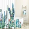 YIDOMDE Rideau Douche,Rideau De Douche Cactus 180x180 Imperméable Anti Moisissure Rideau De Douche En Tissu Polyester Avec 12 Crochets