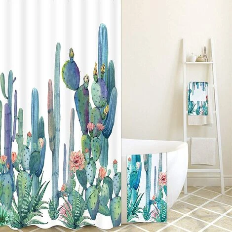 YIDOMDE Rideau Douche,Rideau De Douche Cactus 180x180 Imperméable Anti Moisissure Rideau De Douche En Tissu Polyester Avec 12 Crochets 1 YIDOMDE Rideau Douche,Rideau De Douche Cactus 180x180 Imperméable Anti Moisissure Rideau De Douche En Tissu Polyester Avec 12 Crochets