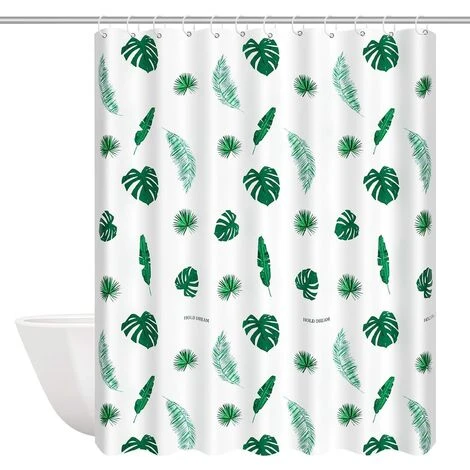 YIDOMDE Rideau De Douche Imperméable Anti-moisissure - 180 X 200 Cm - Lavable - Antibactérien - Avec 12 Anneaux De Rideau De Douche (Green-shuye) 1 YIDOMDE Rideau De Douche Imperméable Anti-moisissure - 180 X 200 Cm - Lavable - Antibactérien - Avec 12 Anneaux De Rideau De Douche (Green-shuye)