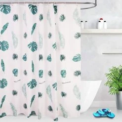 YIDOMDE Rideau De Douche Imperméable Anti-moisissure - 180 X 200 Cm - Lavable - Antibactérien - Avec 12 Anneaux De Rideau De Douche (Green-shuye) 9 YIDOMDE Rideau De Douche Imperméable Anti-moisissure - 180 X 200 Cm - Lavable - Antibactérien - Avec 12 Anneaux De Rideau De Douche (Green-shuye) -Rideau et tringle Soldes 2024 65746568 5