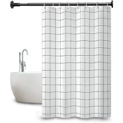 YIDOMDE Rideau De Douche Avec Conception De Treillis, Lavables, Séchage Rapide Anti-moisissure Et Antibactérien Pour Douche Et Baignoire 180 X 180 Cm (71 X 71 Inch) (Blanc)