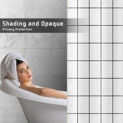 YIDOMDE Rideau De Douche Avec Conception De Treillis, Lavables, Séchage Rapide Anti-moisissure Et Antibactérien Pour Douche Et Baignoire 180 X 180 Cm (71 X 71 Inch) (Blanc) -Rideau et tringle Soldes 2024 65747003 4