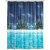 WENKO Rideau De Douche Original Palm Beach, Rideau De Douche 180x200 Cm, Waterproof, 12 Anneaux Rideau De Douche En Plastique Blanc Inclus, PEVA Matériau Recyclé Et Recyclable, 180x200 Cm, Multicolore - Multicolore