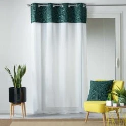 LC Rideau Avec Oeillets, Vert, 140x240x0.1, Voile Sab -Rideau et tringle Soldes 2024 65783492 3