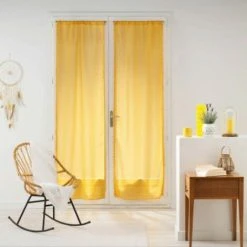 LC Paire De Rideau Avec Passe Tringle, Moutarde 2 X 7