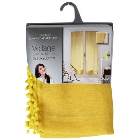 LC Paire De Rideau Avec Passe Tringle, Moutarde 2 X 7 2 LC Paire De Rideau Avec Passe Tringle, Moutarde 2 X 7 – Image 2