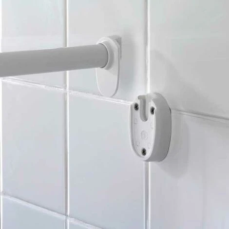 WENKO Barre De Douche Arrondie Extensible, Barre De Douche Télescopique, Longueur Adaptable, à Percer, Matériel De Fixation Inclus, Aluminium Inox, 80x80 - 90x90 Cm, ø2.5 Cm, Brillant 5 WENKO Barre De Douche Arrondie Extensible, Barre De Douche Télescopique, Longueur Adaptable, à Percer, Matériel De Fixation Inclus, Aluminium Inox, 80x80 - 90x90 Cm, ø2.5 Cm, Brillant – Image 5