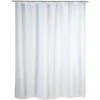 WENKO Rideau De Douche Blanc Uni, Rideau De Douche 120x200 Cm, Lavable En Machine Et Waterproof, 8 Anneaux Rideau De Douche En Plastique Blanc Inclus, 100% Polyester, 120x200 Cm, Blanc - Blanc